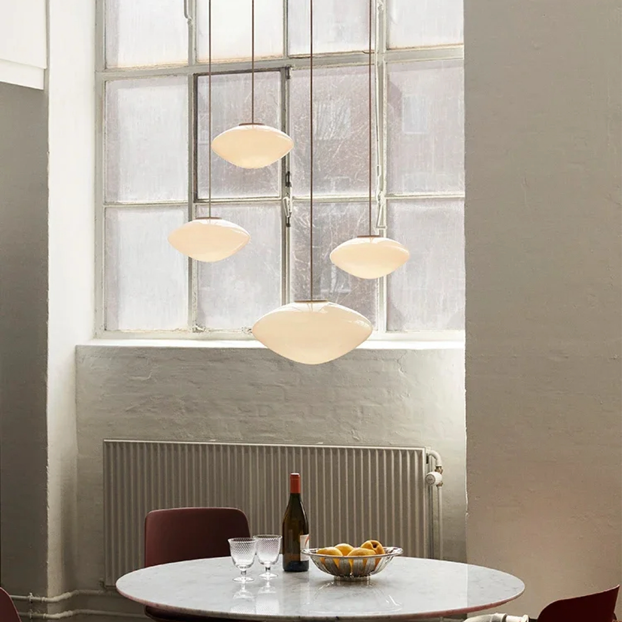 Modern Danish Pendant Light Oval Glass Shade Design - Product example