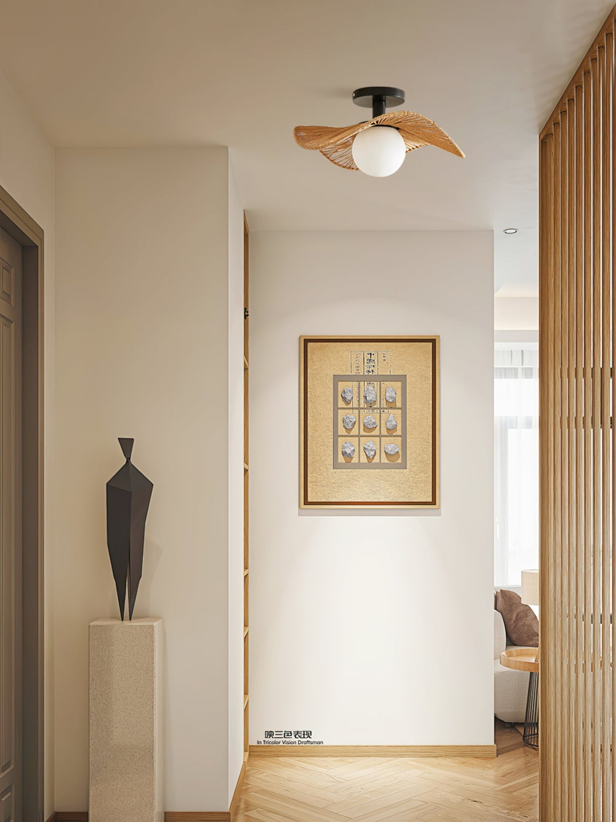 Modern Hemp Ceiling Light Natural Woven Wing Design - Product detail 13