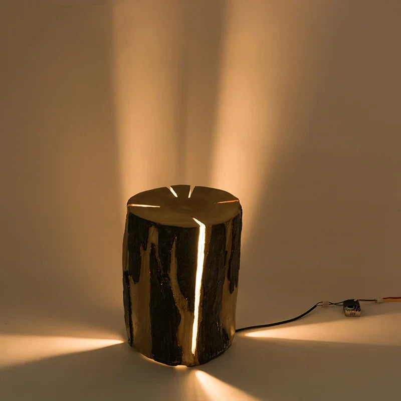 Rustic Tree Stump Light LED Garden Path Lamp - Product example