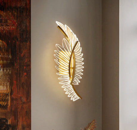Modern Wing Wall Light  Gold LED Feather Design - Product detail 6