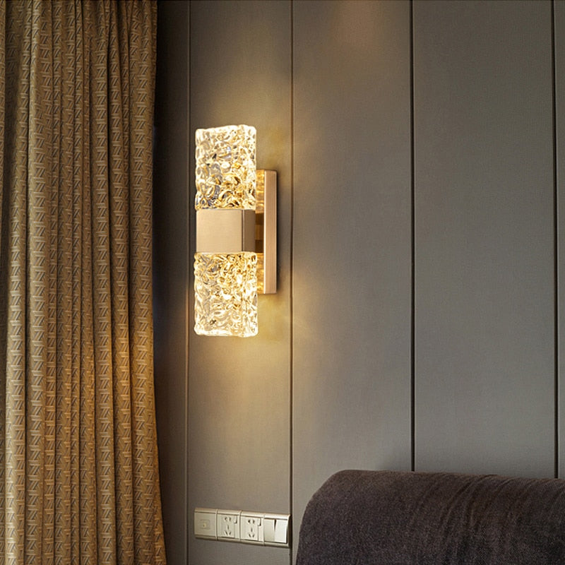 Modern Crystal Wall Sconce Gold Brushed Finish - Product detail 4