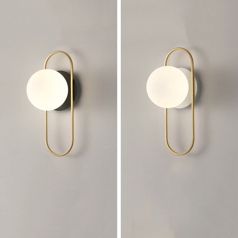 Modern Wall Sconce Gold Globe Glass Shade - Product detail 5