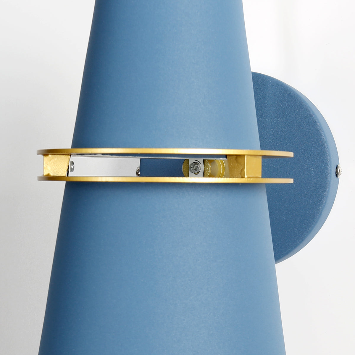 Modern Wall Sconce Blue Metal Gold Trim Design - Product detail 21