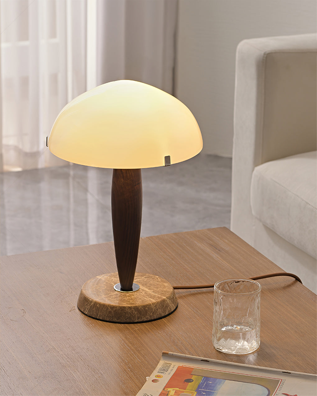 Modern Table Lamp Marble Base Glass Dome Design - Product detail 7
