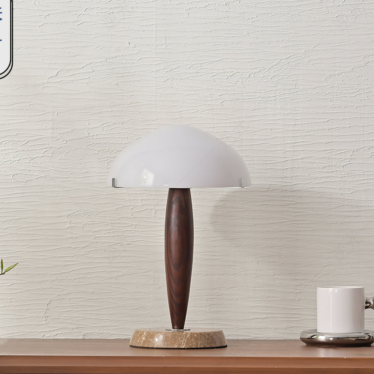 Modern Table Lamp Marble Base Glass Dome Design - Product example