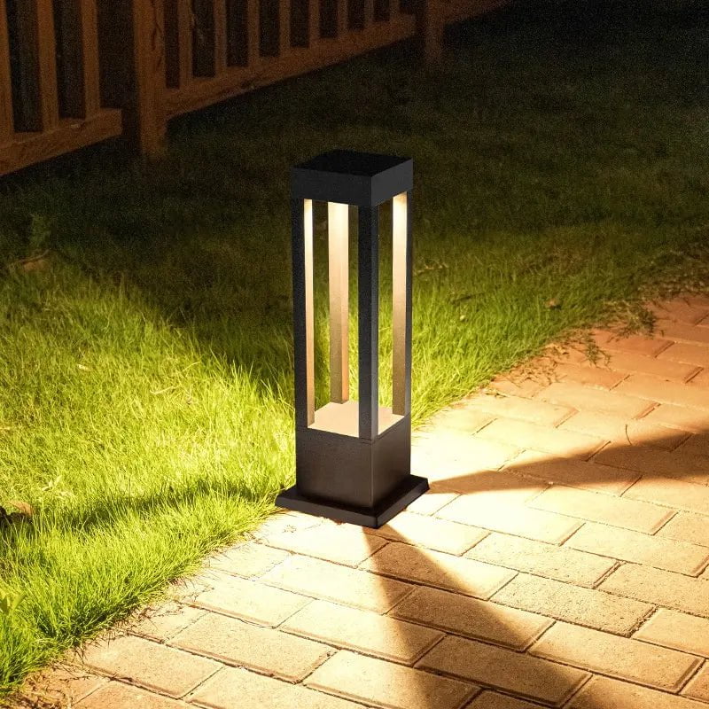 Modern Solar Path Light Black Metal Garden Bollard - Product detail 4