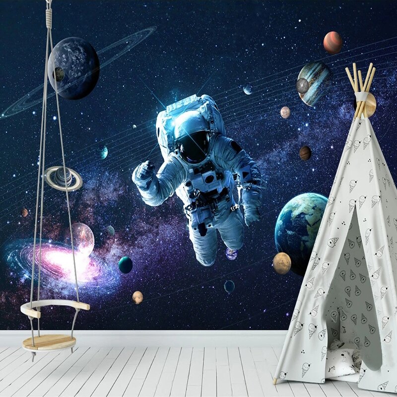 Space Mural Wallpaper | Astronaut Galaxy Adventure