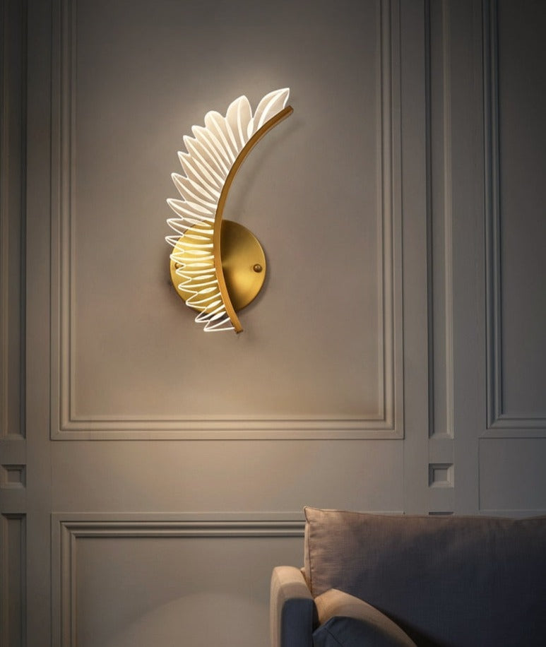 Modern Wing Wall Light Gold LED Feather Design - Product detail 7