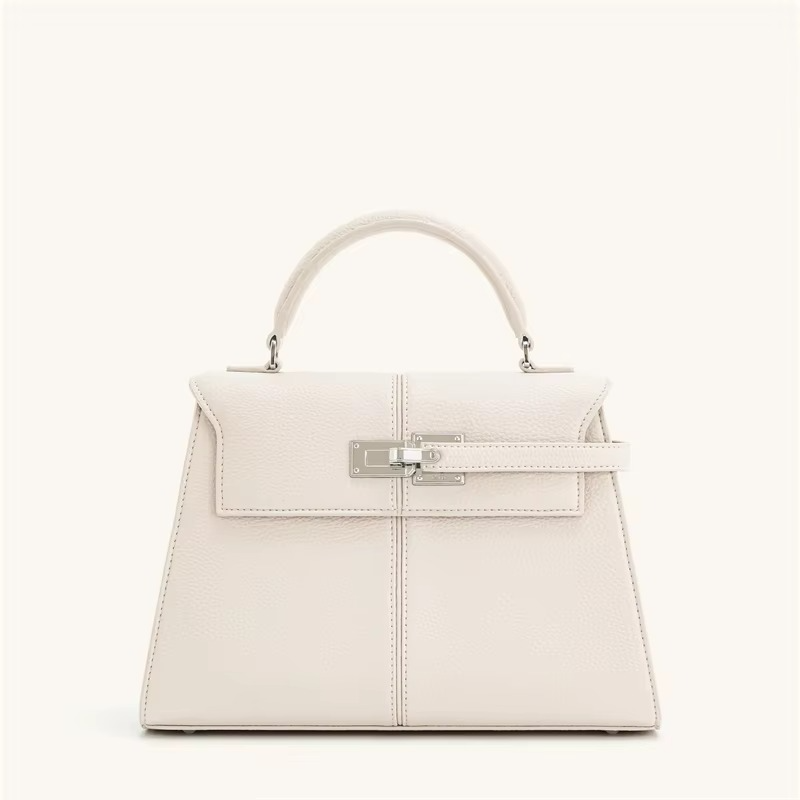 Classic Leather Top Handle Bag Camel Brown Gold Hardware - Product example