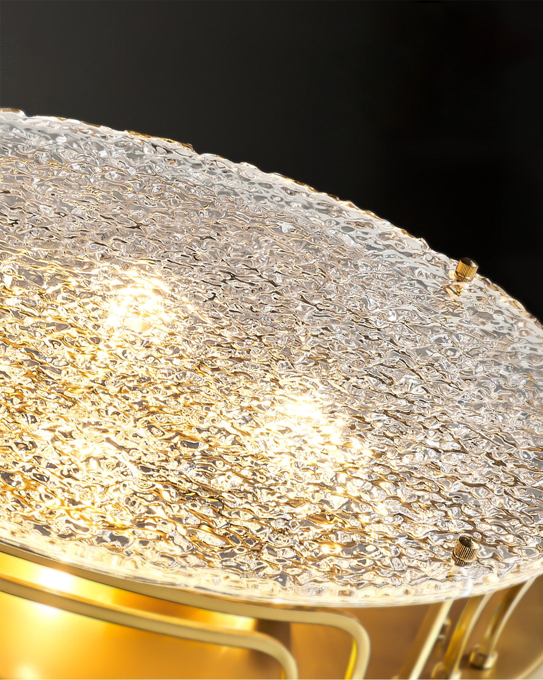 Modern Brass Ceiling Light Textured Glass Diffuser - Product example