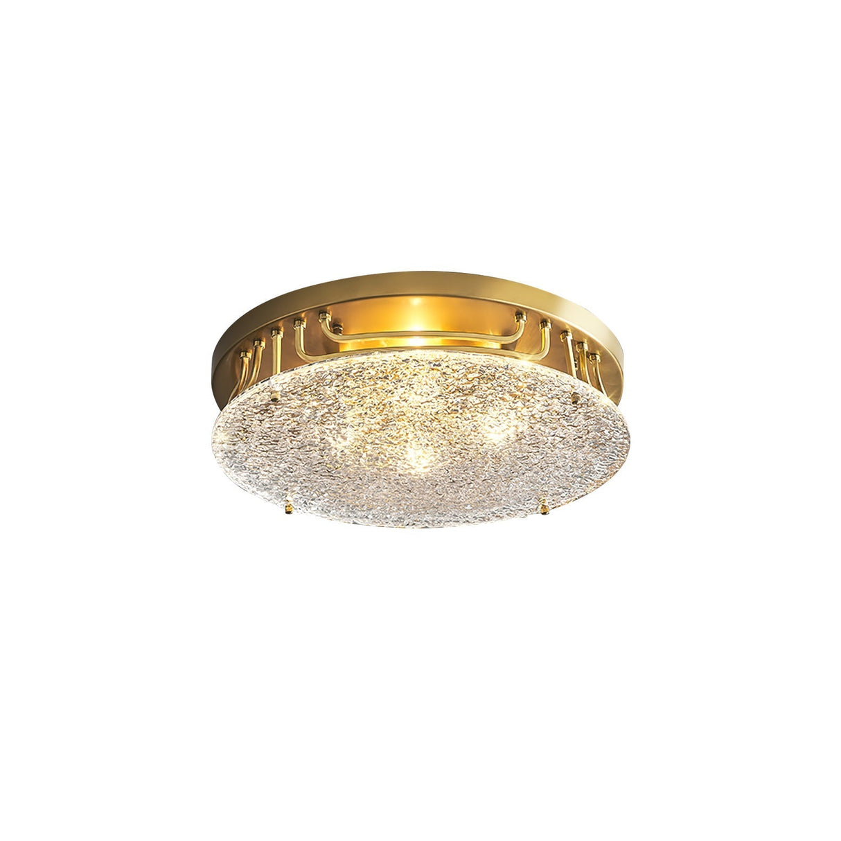Modern Brass Ceiling Light Textured Glass Diffuser - Product detail 14