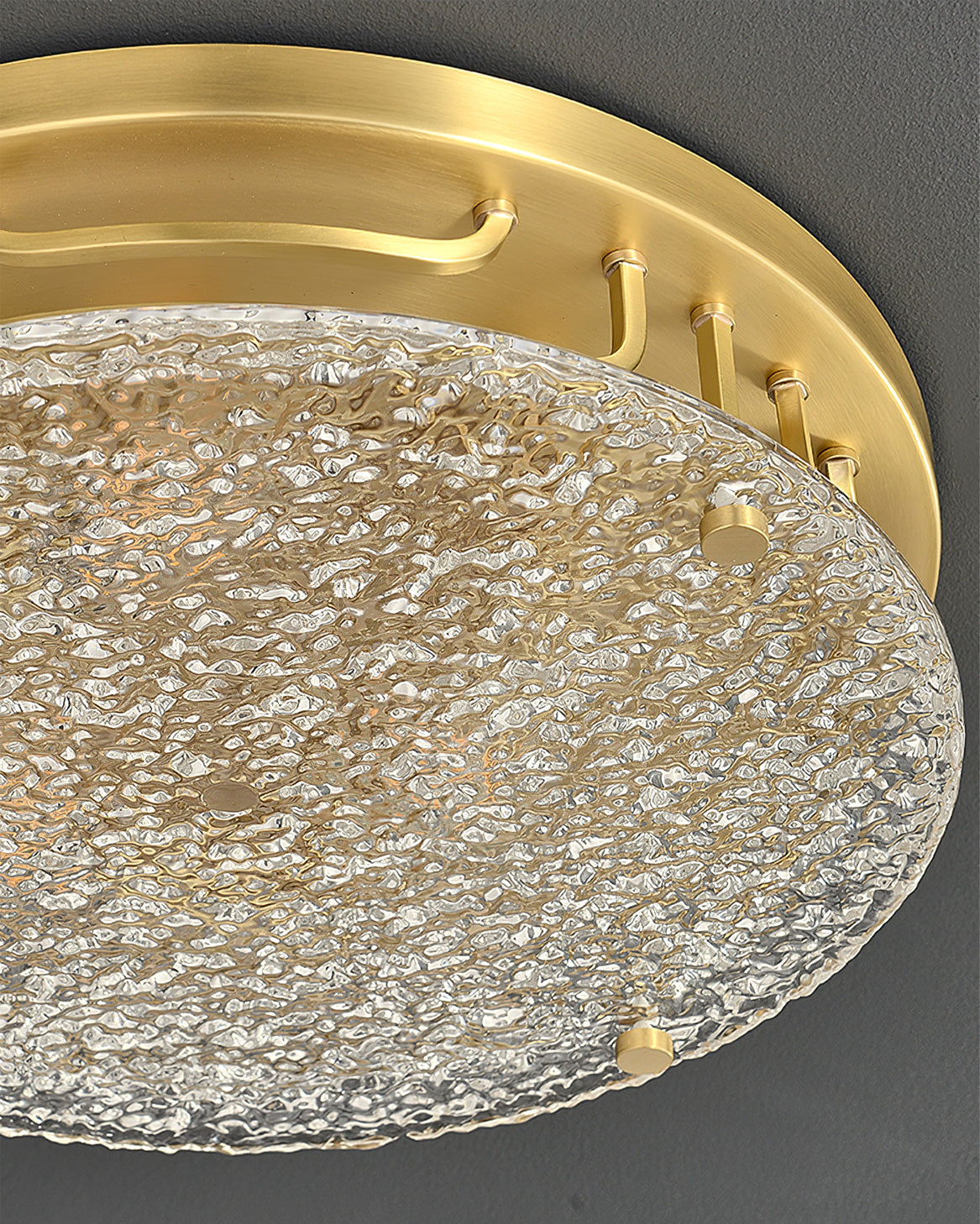 Modern Brass Ceiling Light Textured Glass Diffuser - Product detail 12