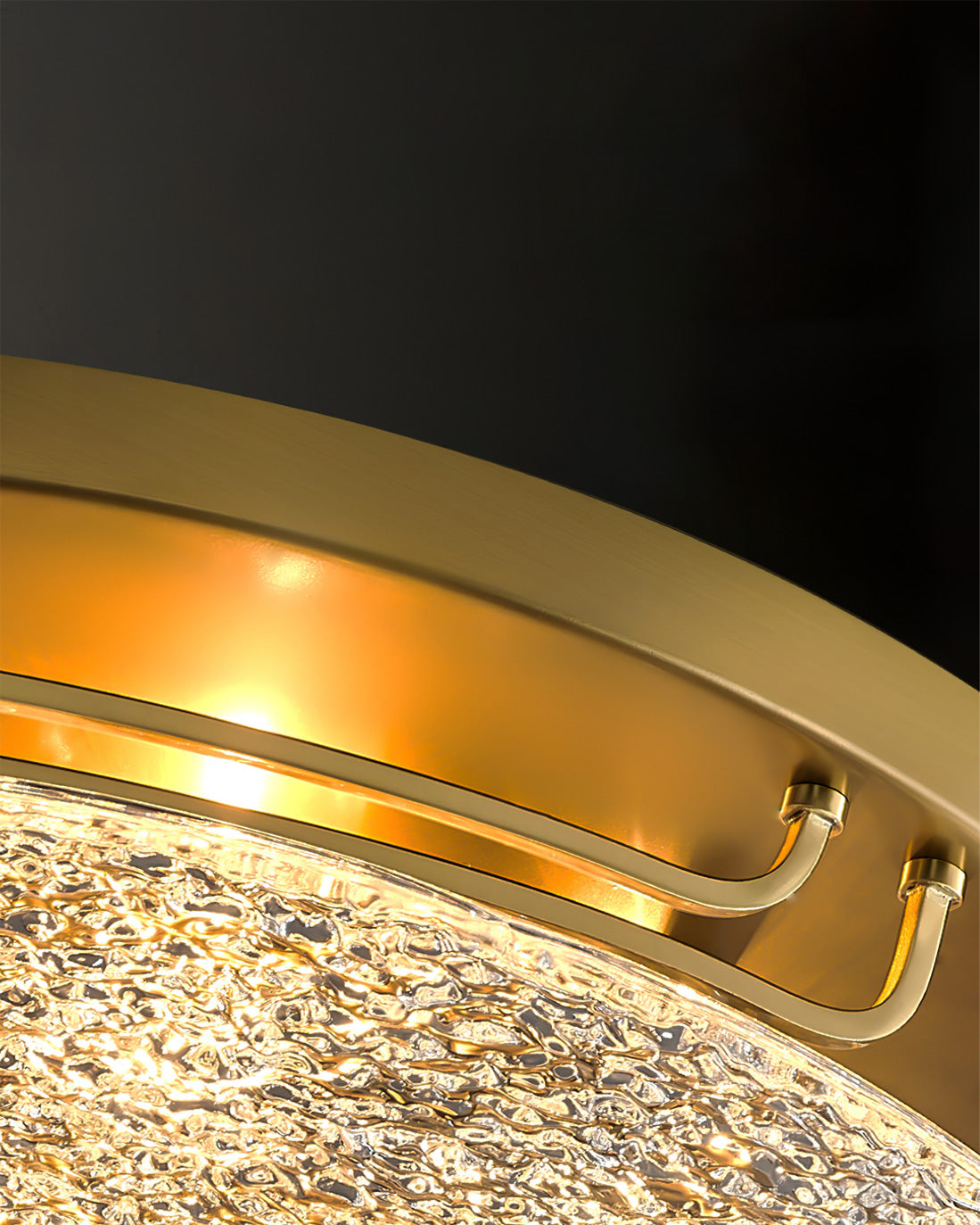 Modern Brass Ceiling Light Textured Glass Diffuser - Product detail 13