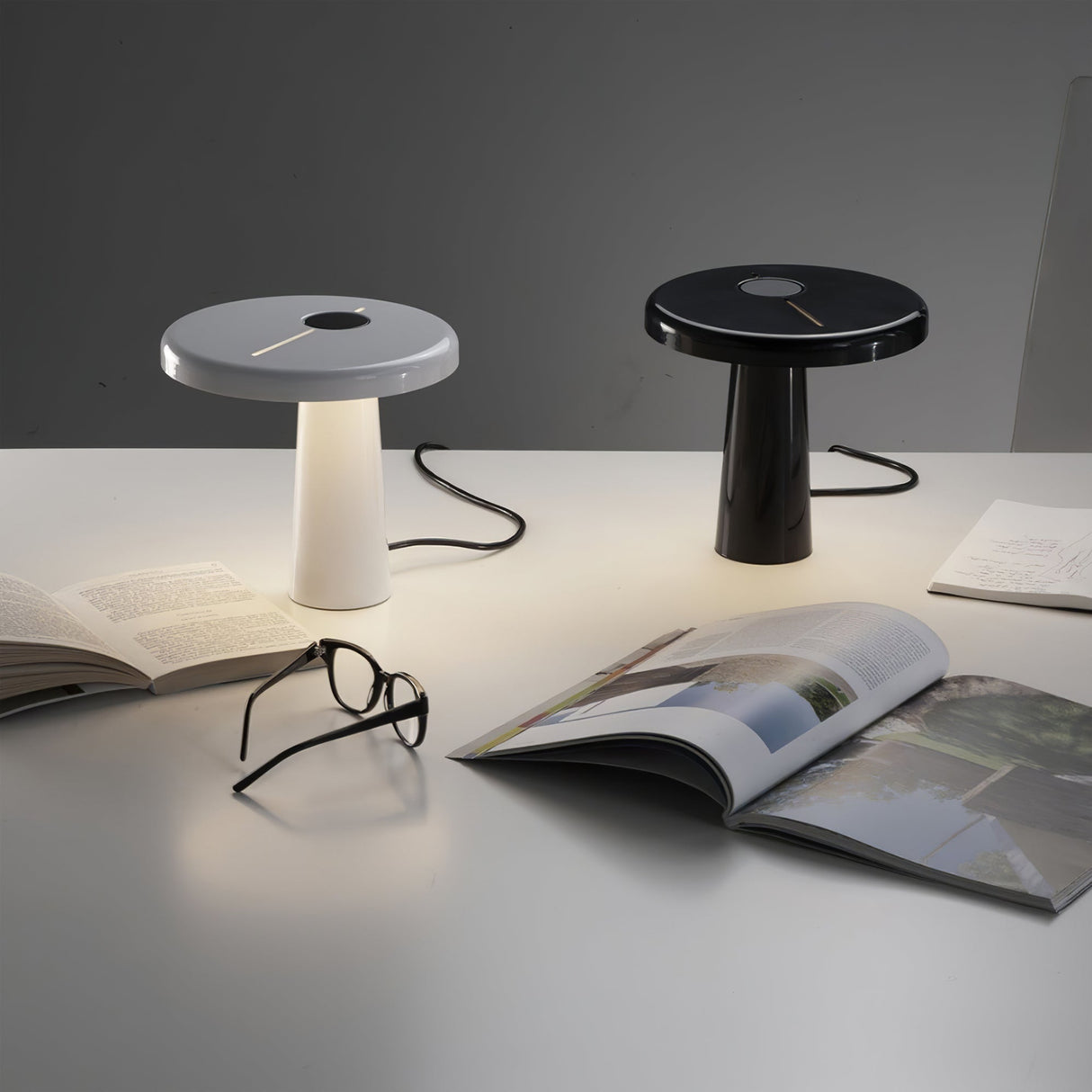Modern LED Table Lamp Asymmetric Circular Design - Product example