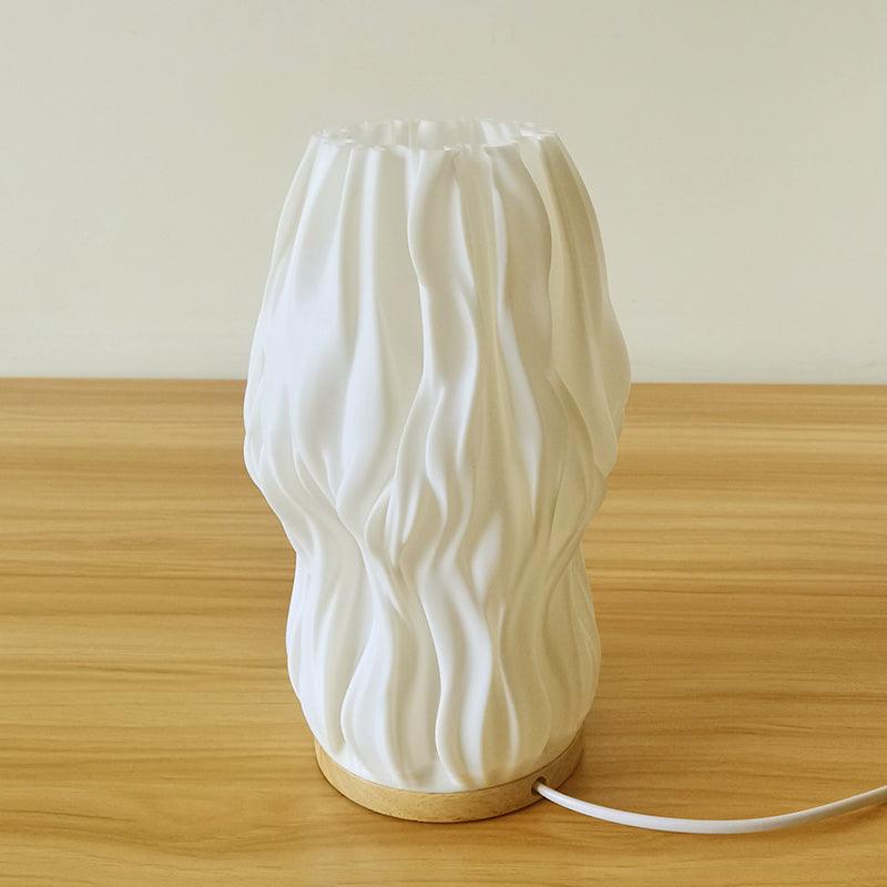 French Cream Table Lamp Pleated Wave Design - Product detail 4