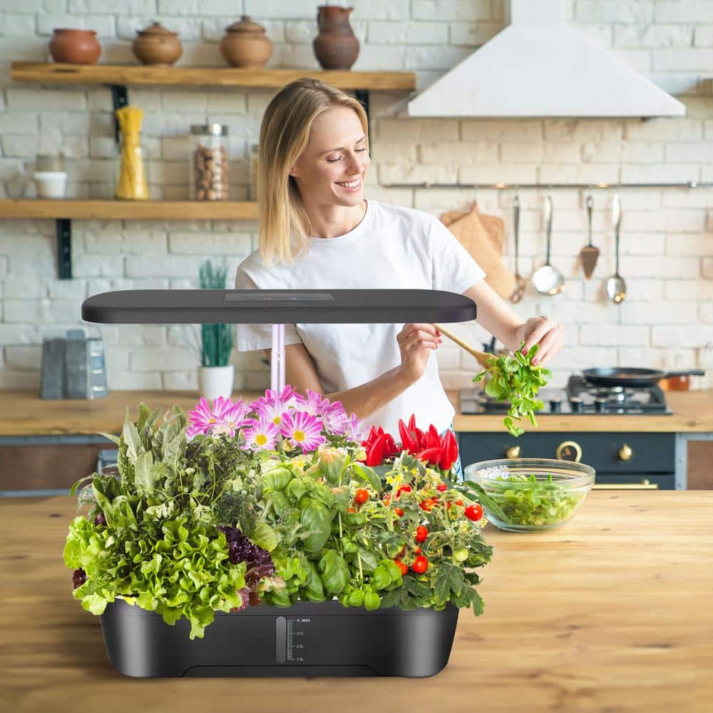 Indoor Hydroponic Garden System 12 Pod LED Growing Kit - Detailed view