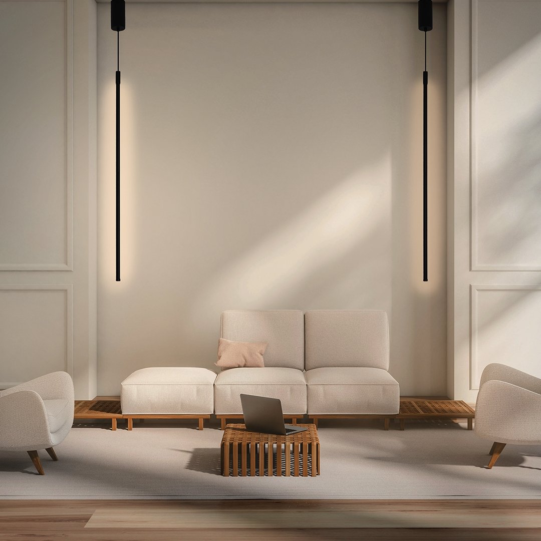 Modern LED Pendant Light Slim Black Aluminum Design - Product detail 5
