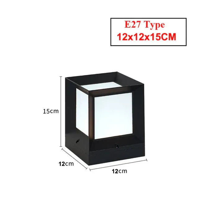 Modern Outdoor Pillar Light Black Frame White Diffuser - Product detail 6