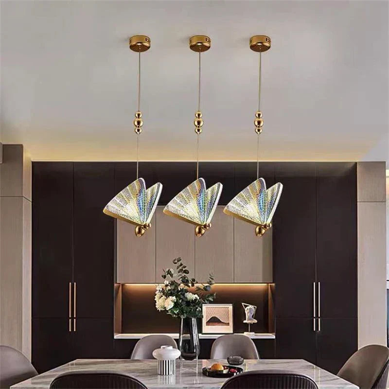 Butterfly Pendant Light Golden Wing Design LED Chandelier - Product example