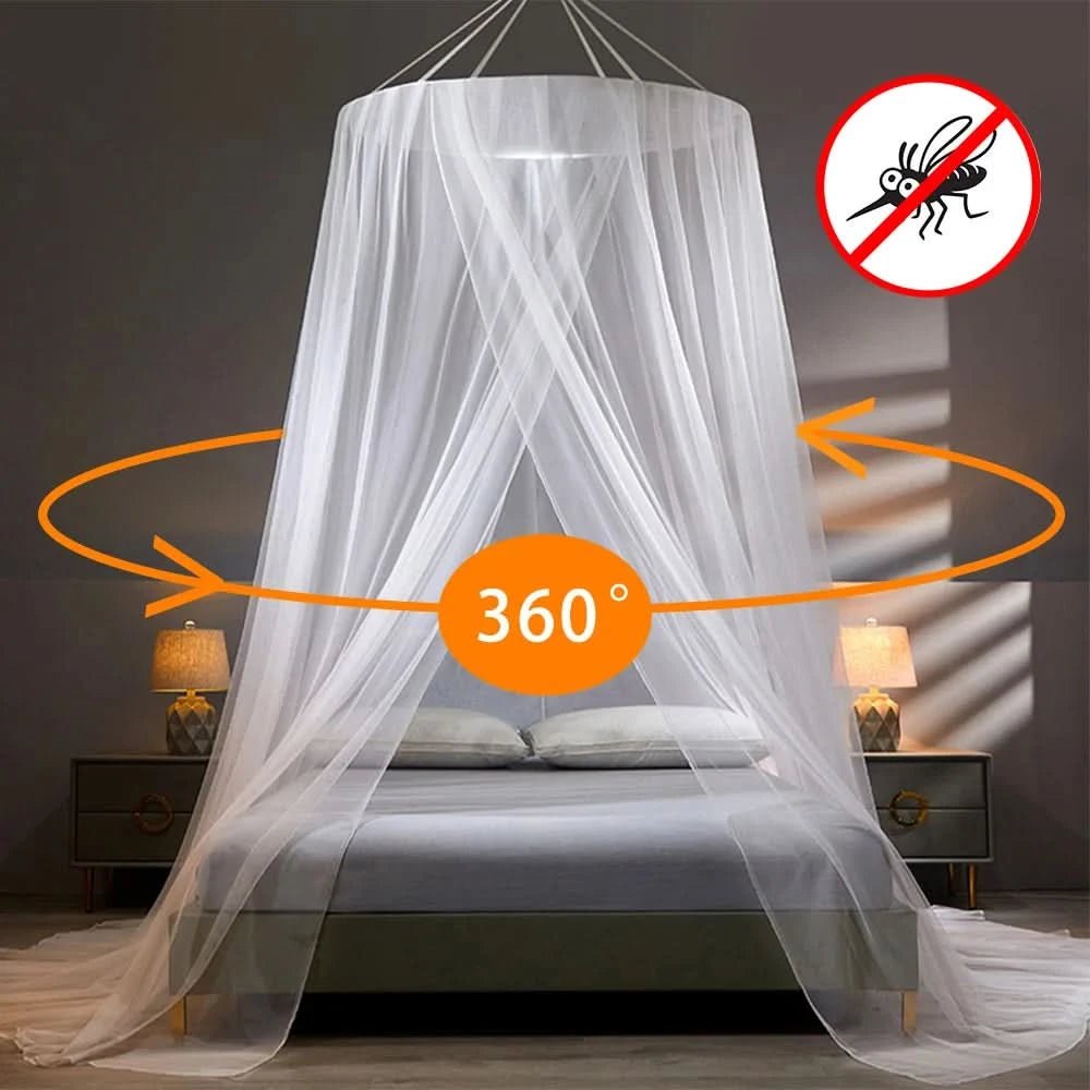 Mosquito Net Bed Canopy Dome Style with Hanging Ring - Detailed view