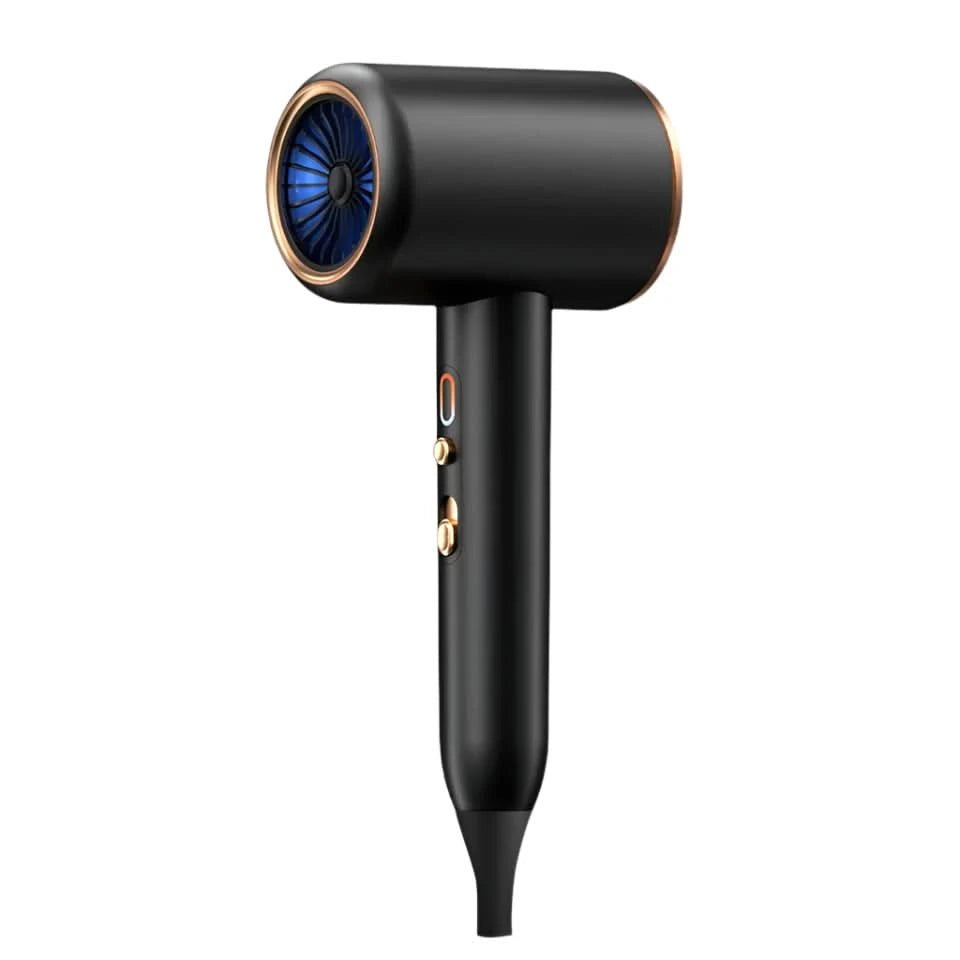 Professional Hair Dryer 2400W Ionic Technology Black Gold - Product showcase