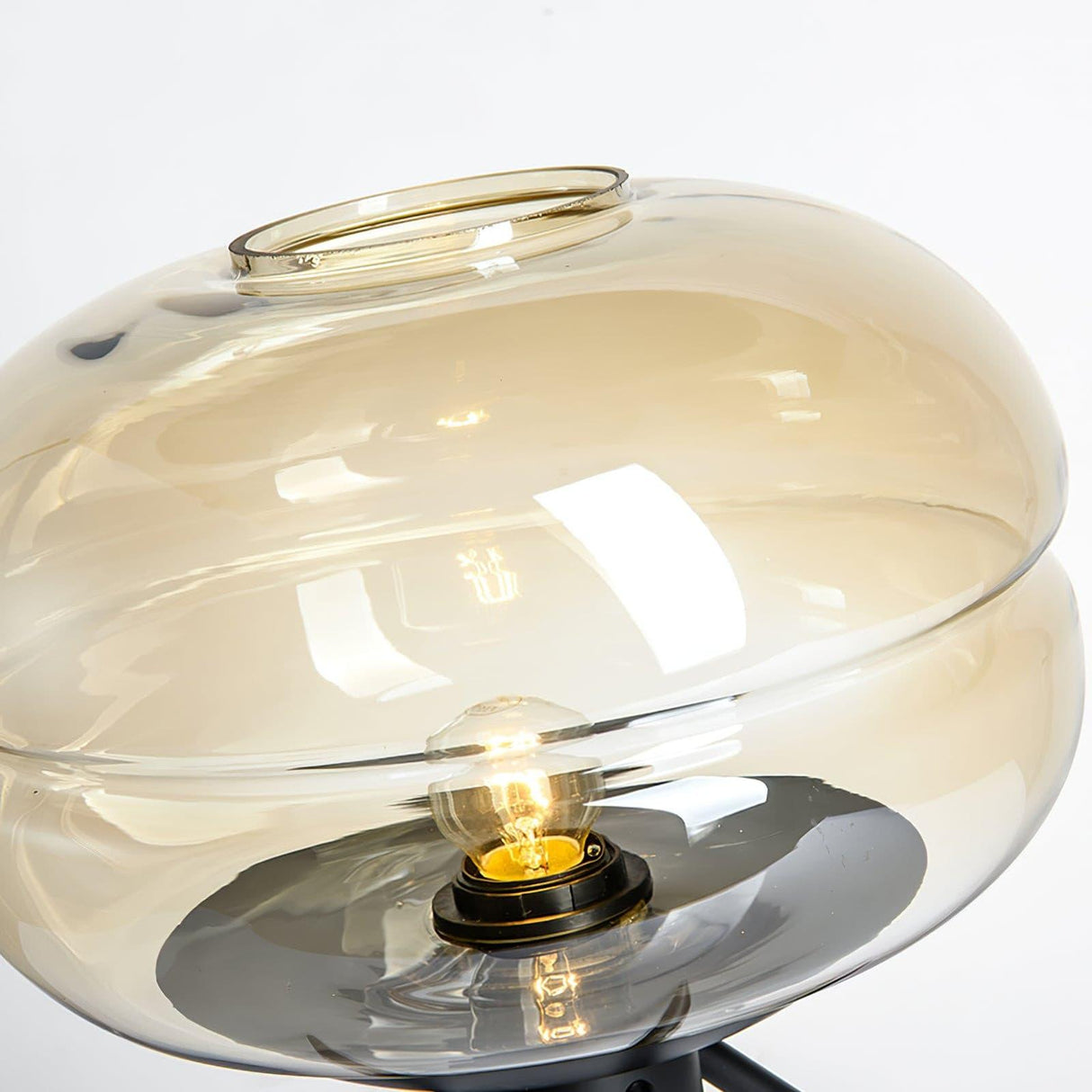 Modern Glass Table Lamp Smokey Dome with Tripod Base - Product detail 7