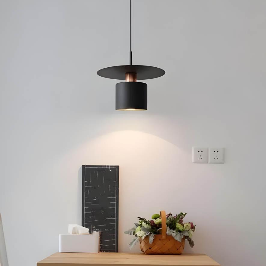 Modern Pendant Light Black White Disc Shade Design - Product detail 9
