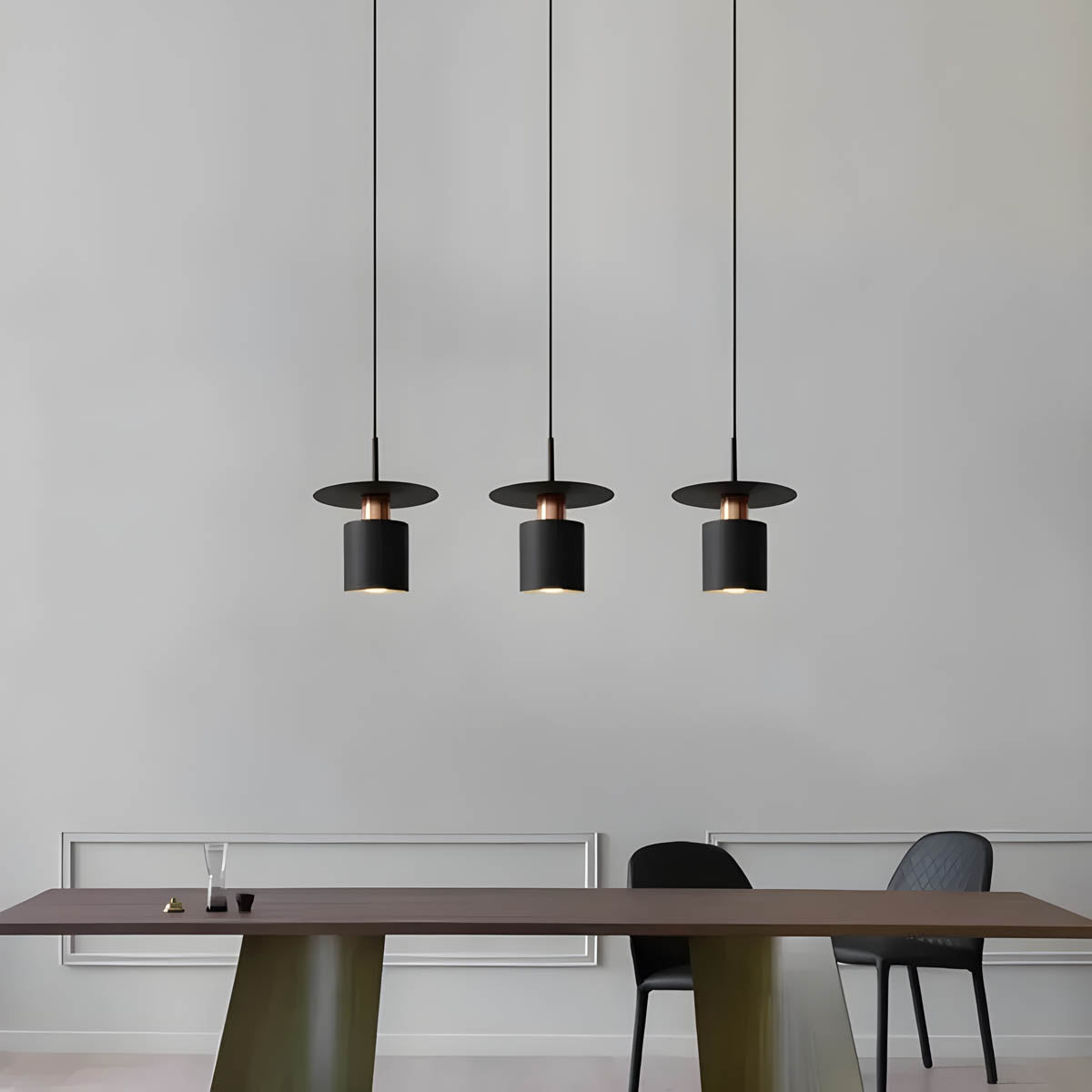 Modern Pendant Light Black White Disc Shade Design - Product detail 6