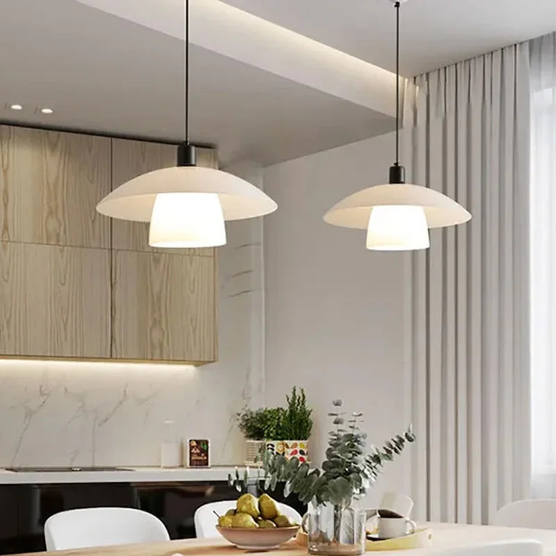 Modern Pendant Light White Glass Dome Shade - Product detail 7