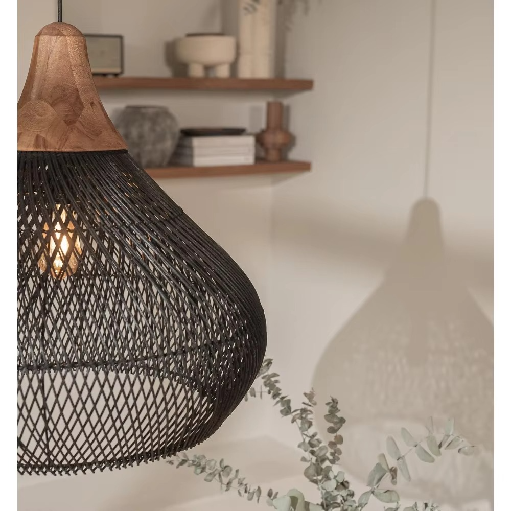 Japanese Pendant Light Bamboo Mesh Woven Design - Product detail 5