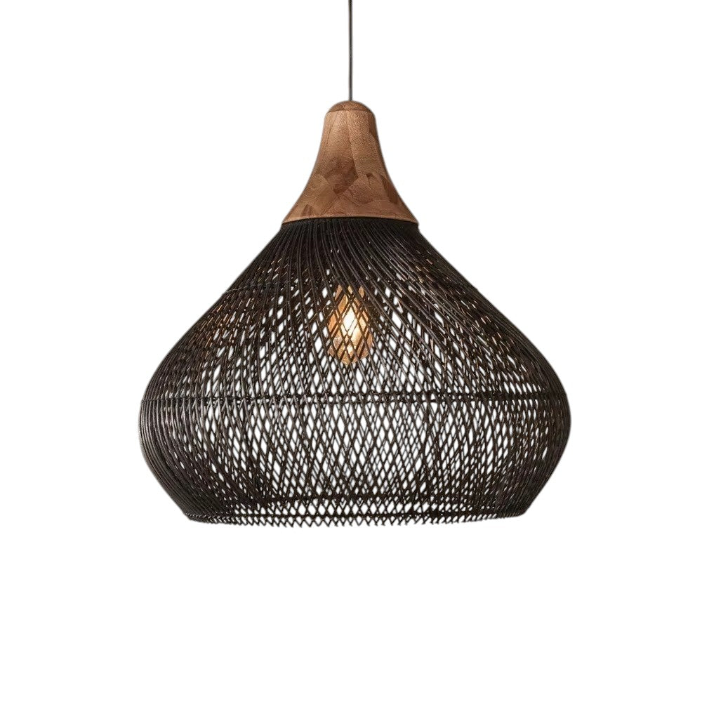 Japanese Pendant Light Bamboo Mesh Woven Design - Product detail 6
