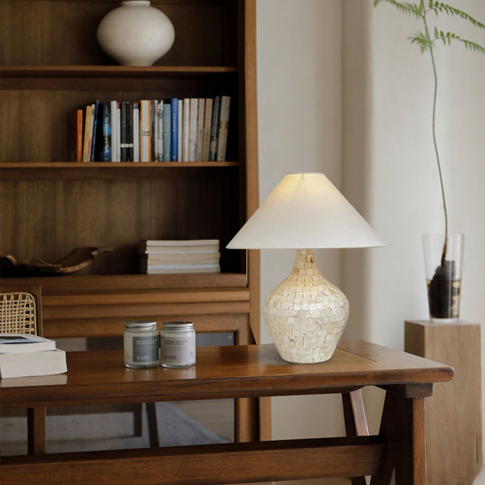 Mosaic Table Lamp Mother of Pearl Shell Design - Product detail 4