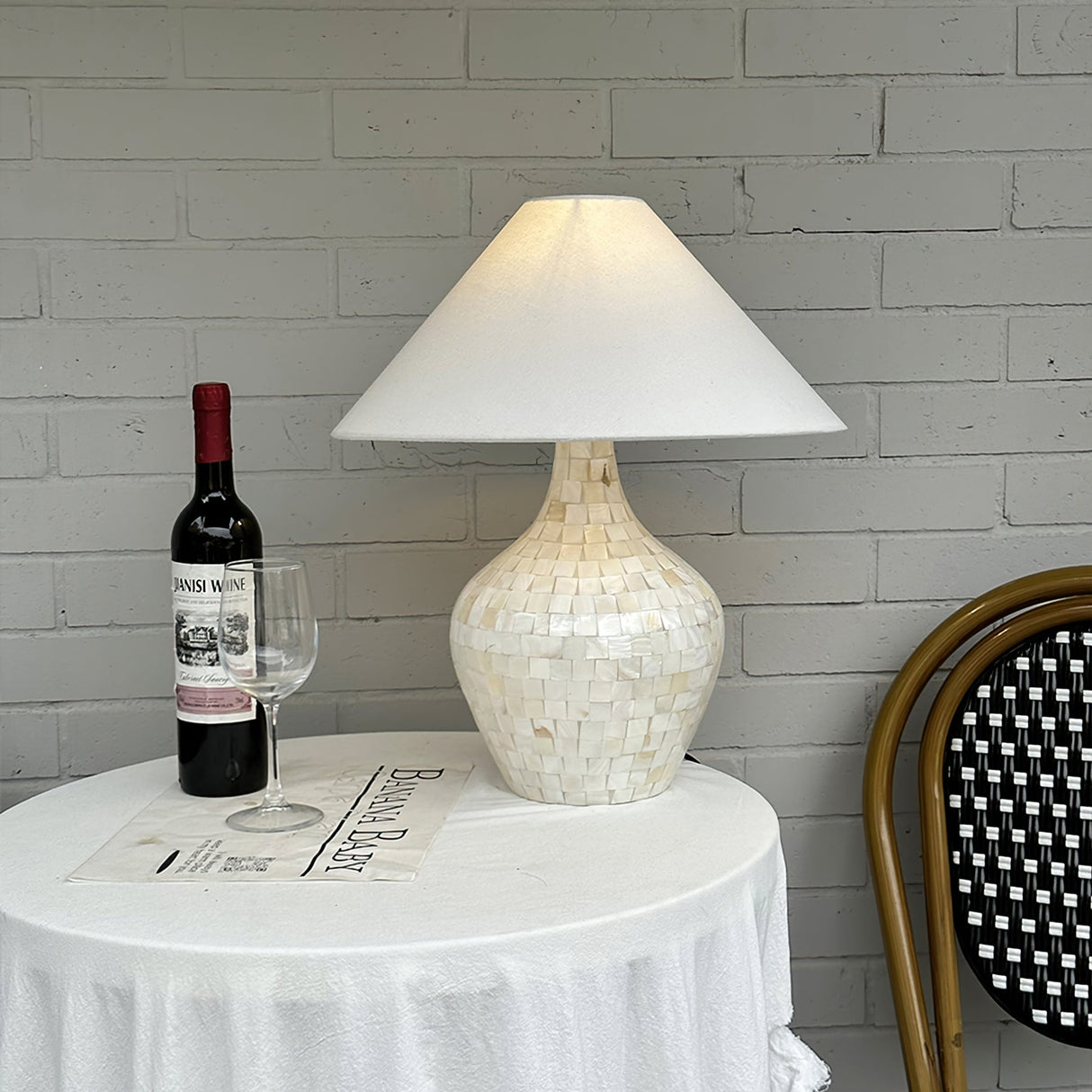 Mosaic Table Lamp Mother of Pearl Shell Design - Product detail 9