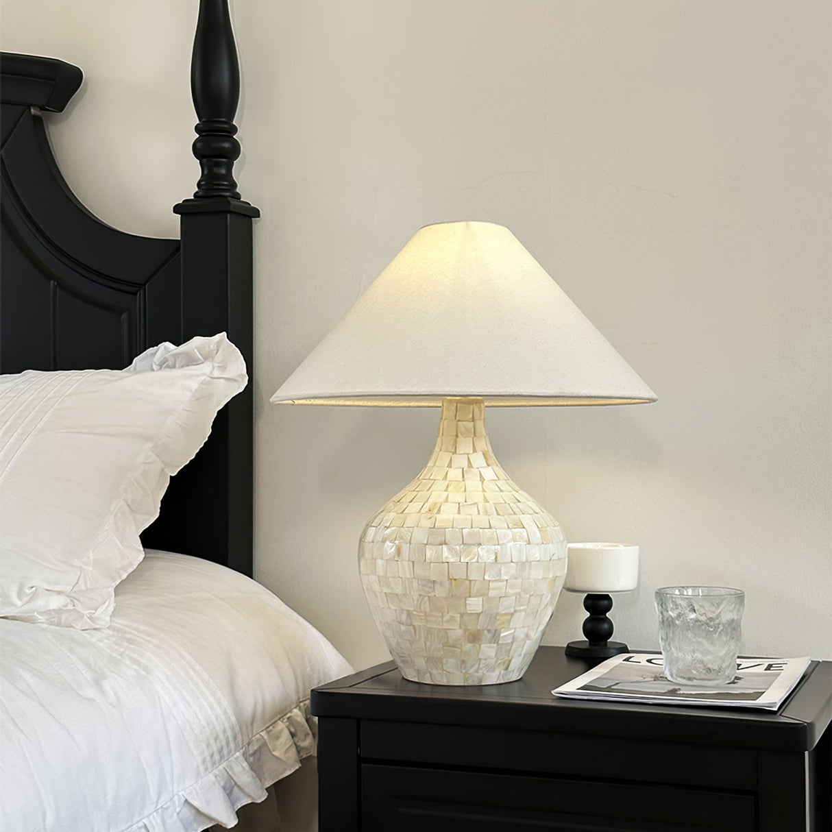 Mosaic Table Lamp Mother of Pearl Shell Design - Product detail 6