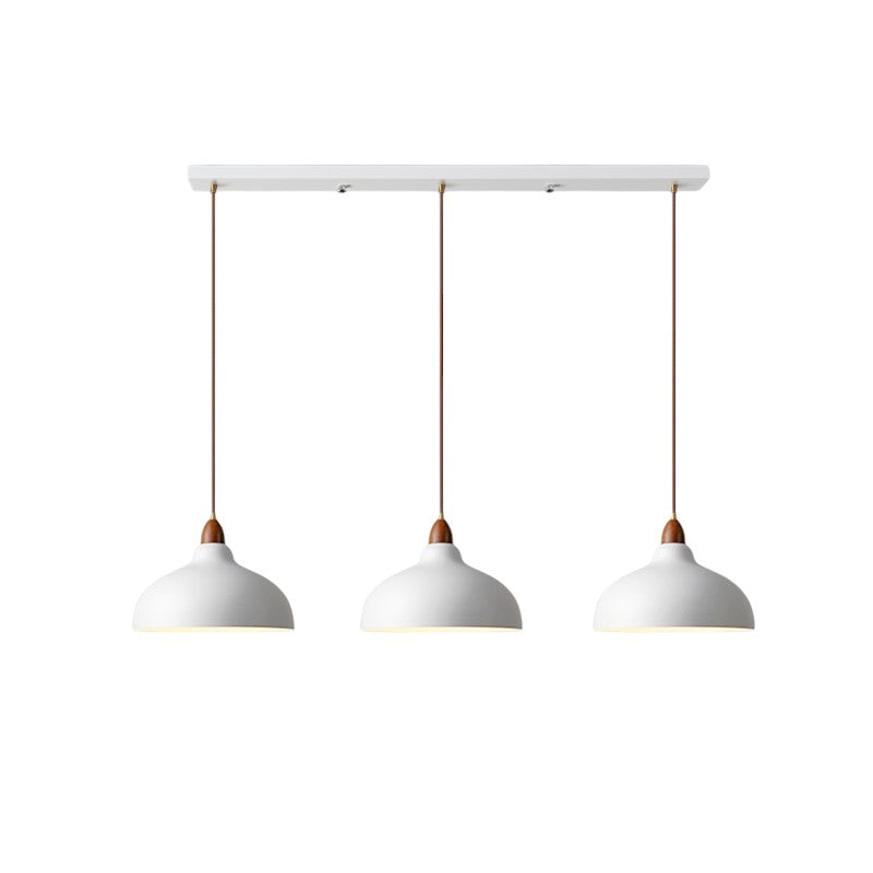 Scandinavian Pendant Light Wood Accent Dome Shade - Product detail 8