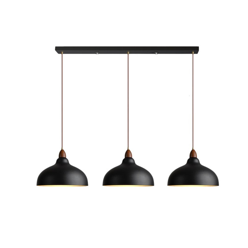 Scandinavian Pendant Light Wood Accent Dome Shade - Product detail 9