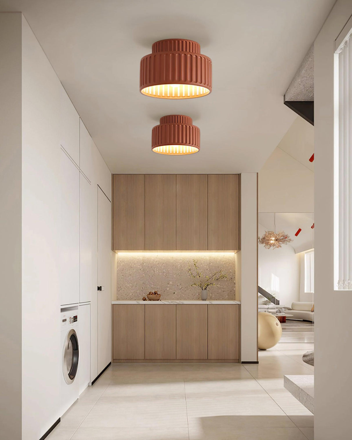 Modern Ceiling Light Ribbed Cylindrical Design - Product detail 14