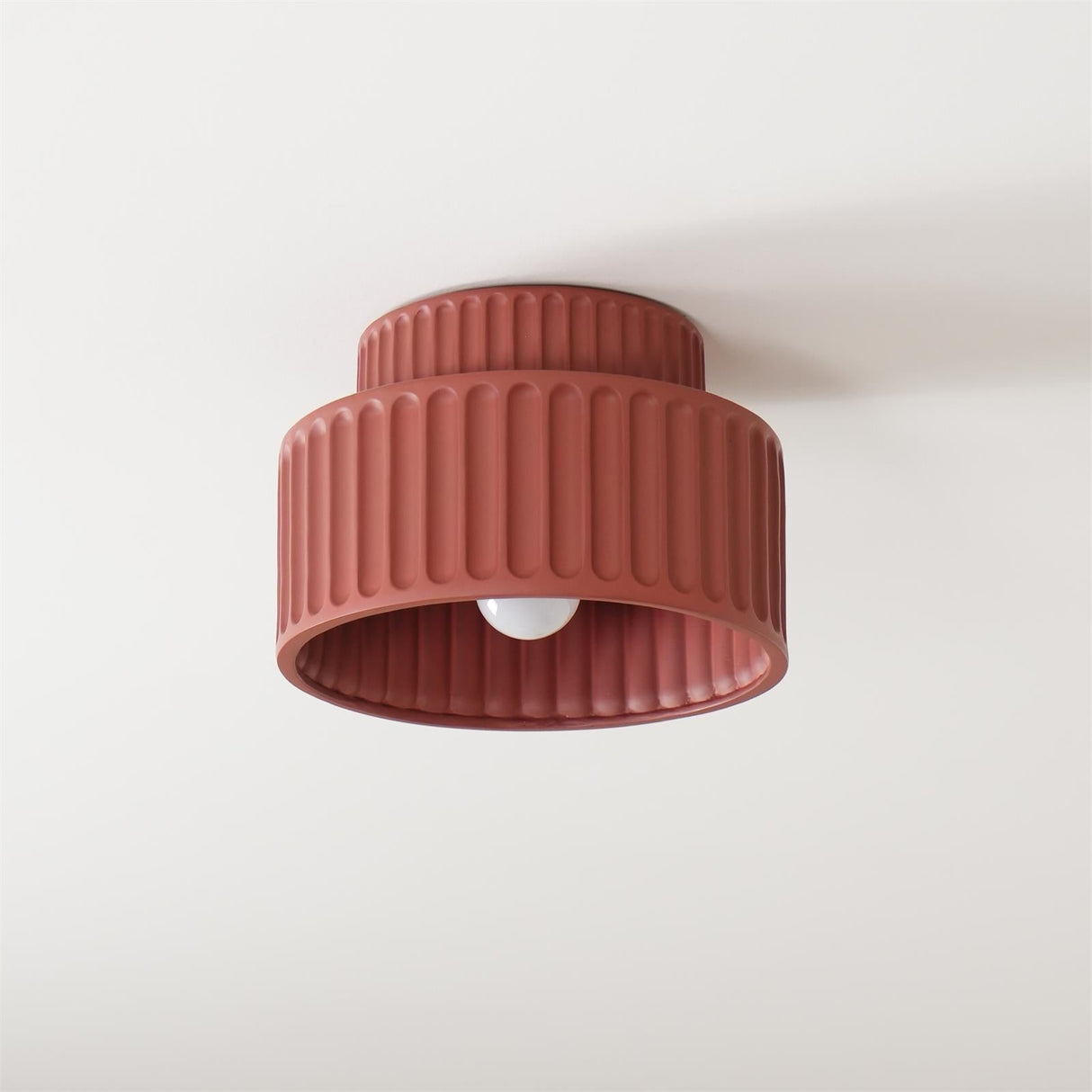 Modern Ceiling Light Ribbed Cylindrical Design - Product example