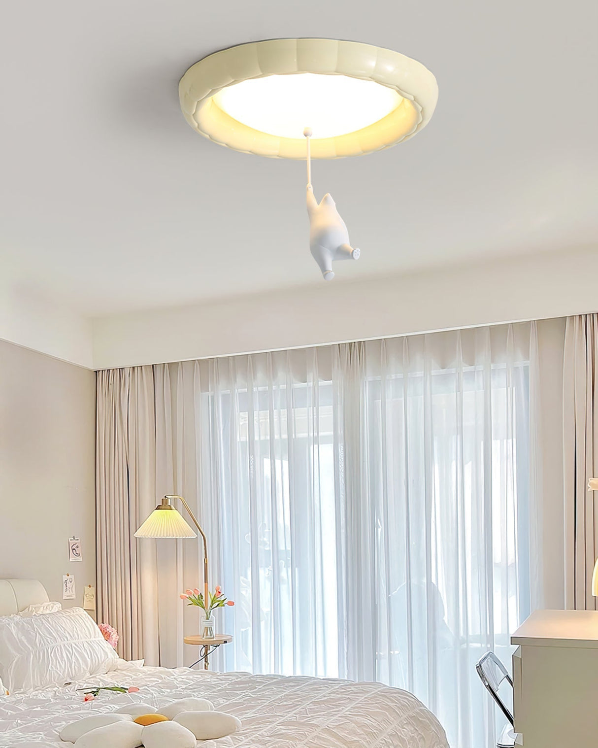 Modern Ceiling Light Sculptural Ring Design - Detailed view
