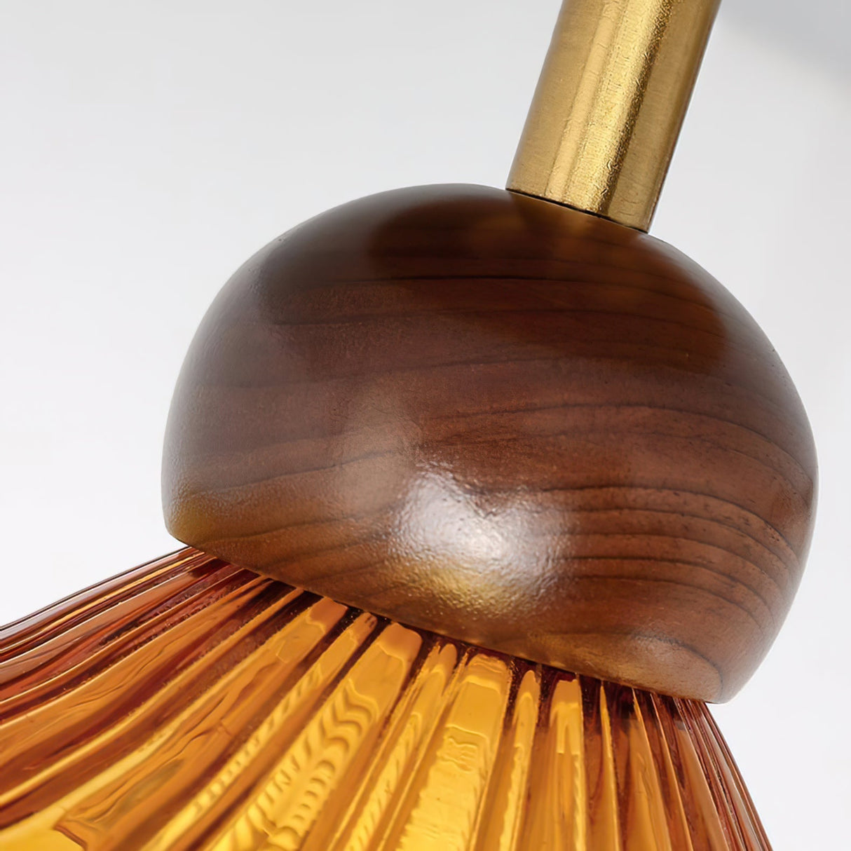 Artisan Ceiling Light Amber Glass Wave Design - Product detail 4