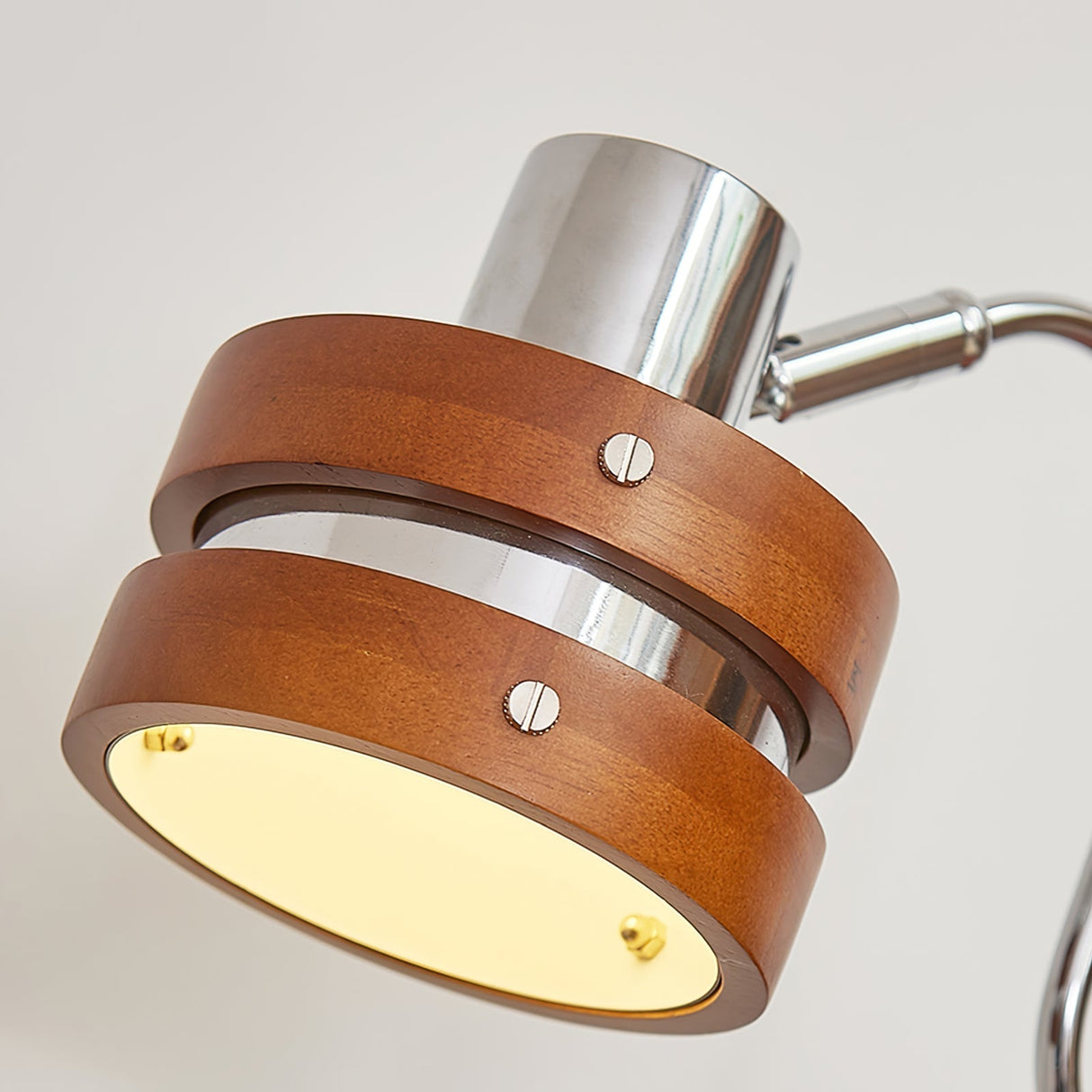 Modern Table Lamp Chrome Wood Design - Product detail 11