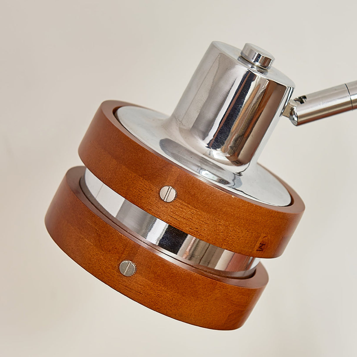 Modern Table Lamp Chrome Wood Design - Product detail 10