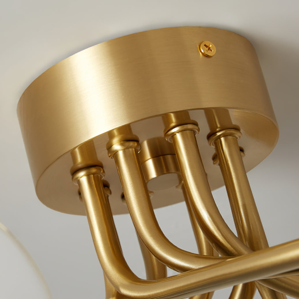 Modern Molecular Ceiling Light Brass Arms White Glass Globes - Product detail 15