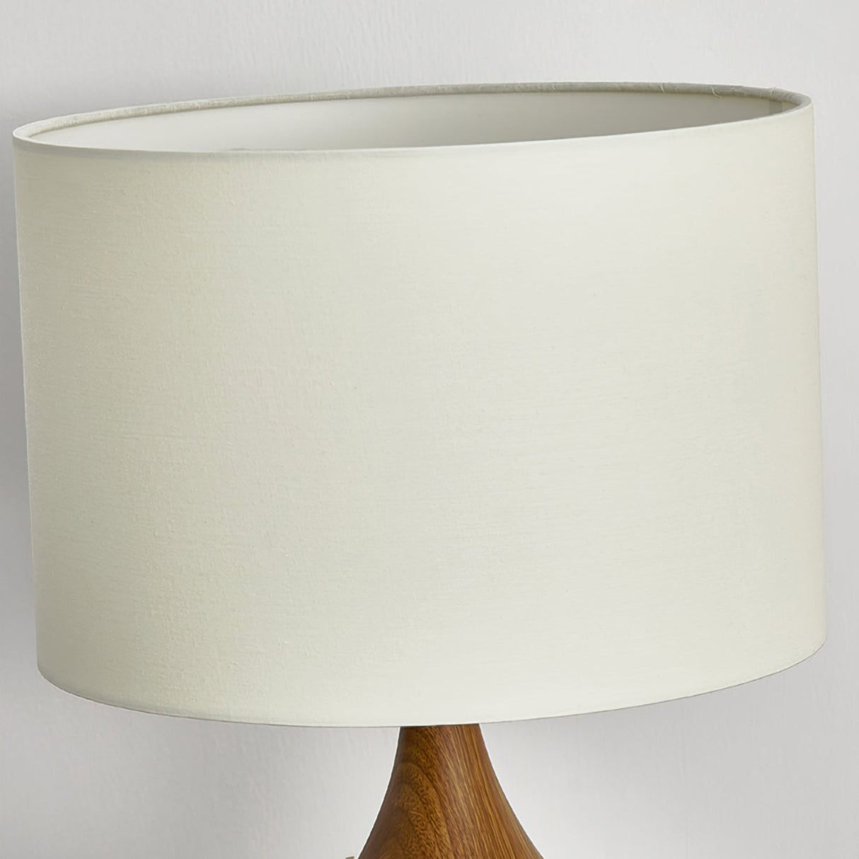 Modern Table Lamp Walnut Wood Base With Cream Shade - Product detail 5