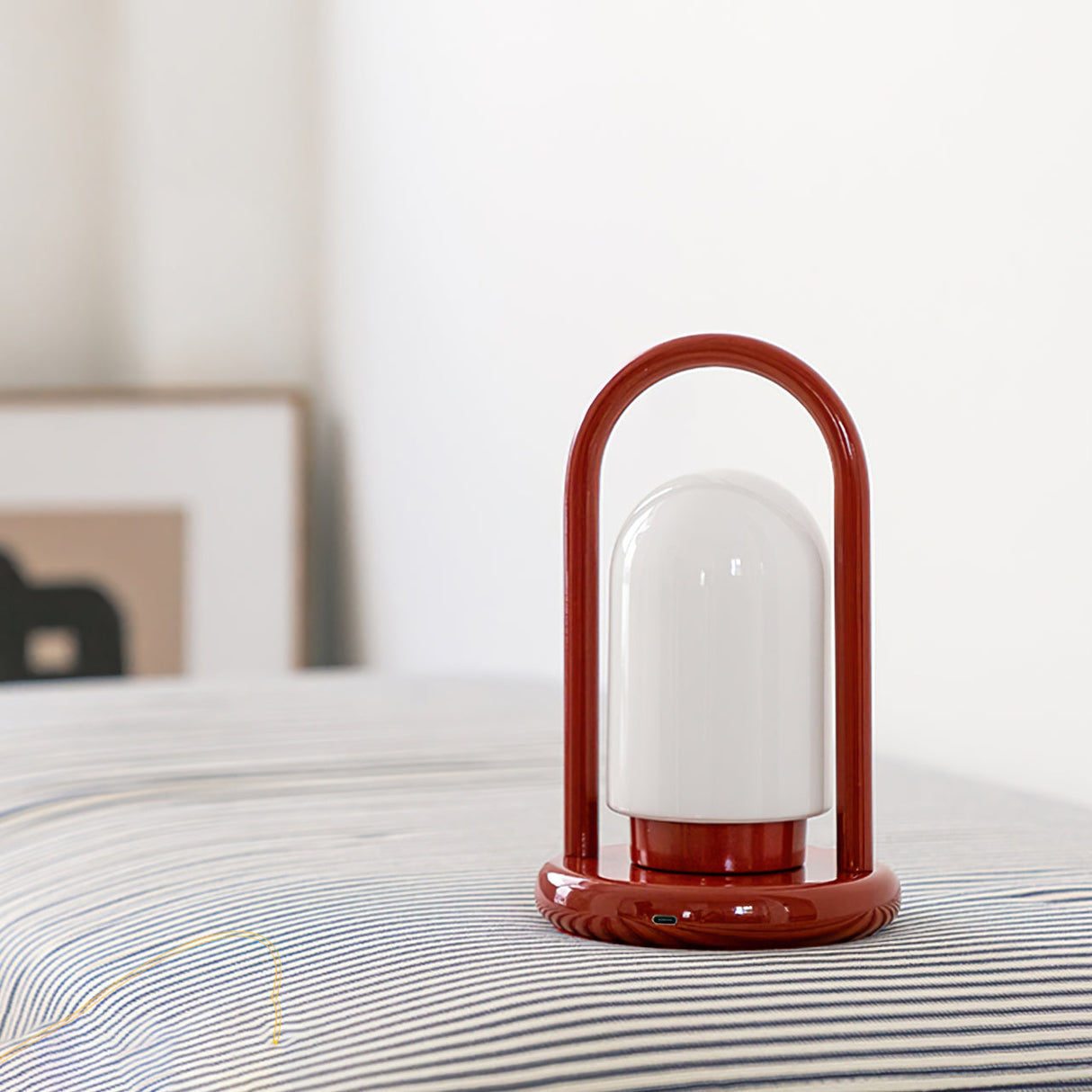Portable LED Table Lamp Modern Metal Frame Glass Shade - Product detail 6