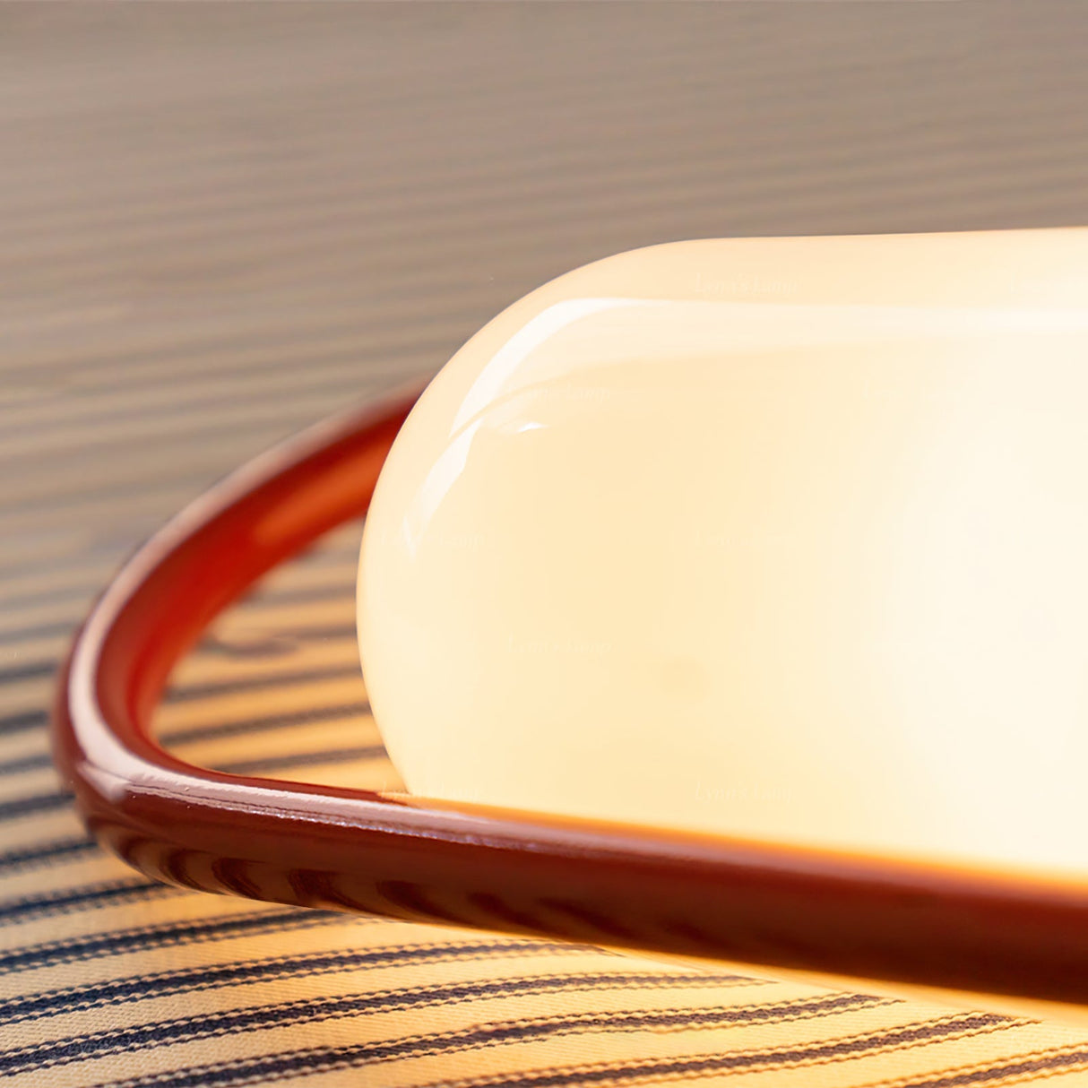 Portable LED Table Lamp Modern Metal Frame Glass Shade - Product detail 5