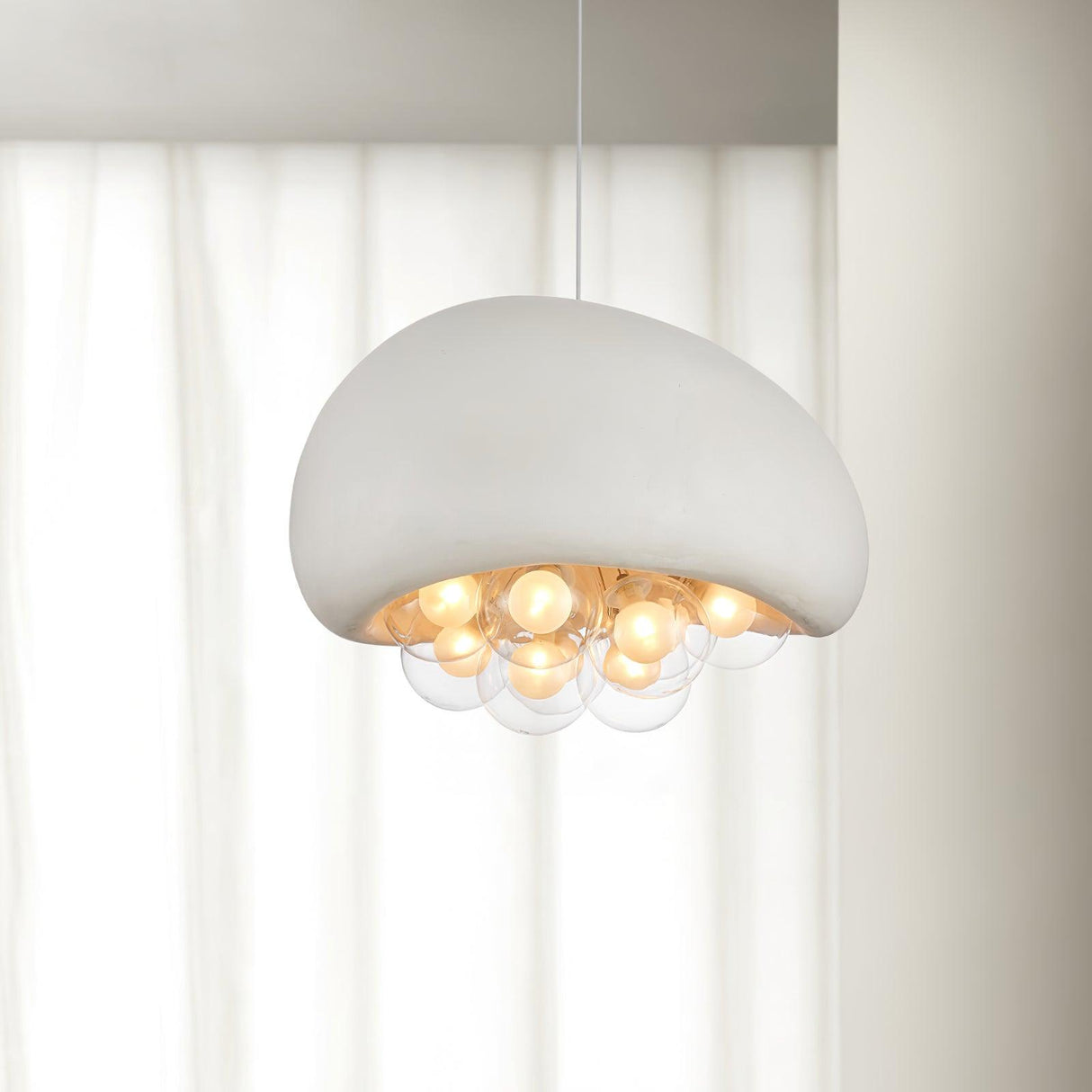 Modern Bubble Ceiling Light Matte Black Dome With Glass Spheres - Product detail 20