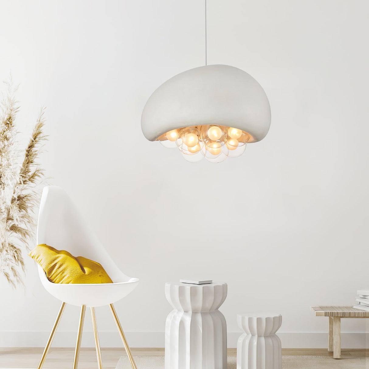 Modern Bubble Ceiling Light Matte Black Dome With Glass Spheres - Product example