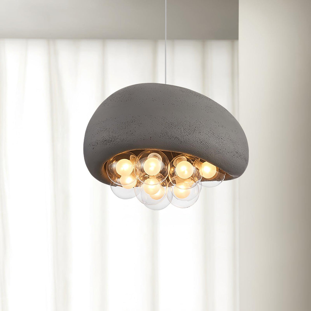 Modern Bubble Ceiling Light Matte Black Dome With Glass Spheres - Product detail 18