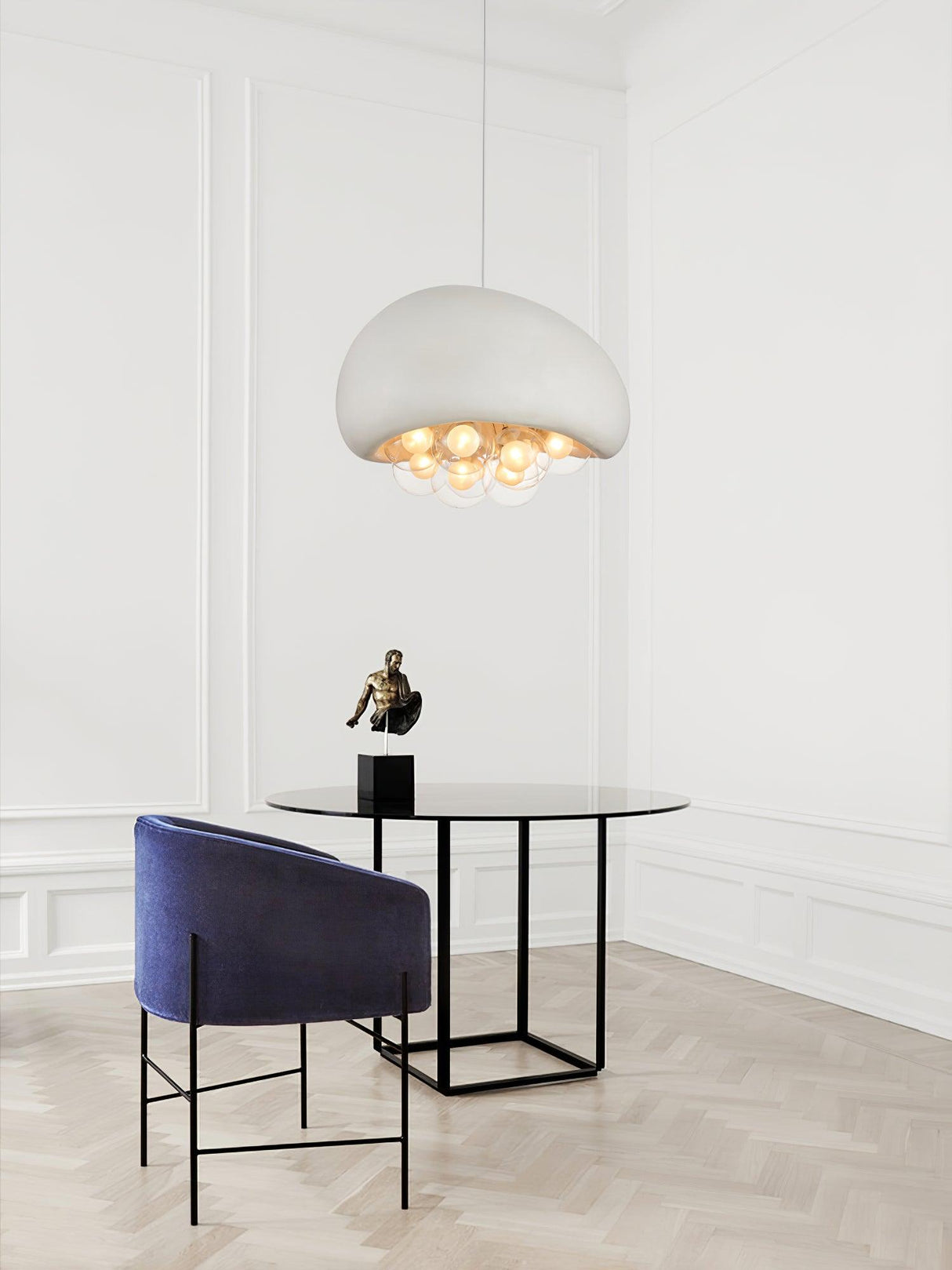 Modern Bubble Ceiling Light Matte Black Dome With Glass Spheres - Product detail 9